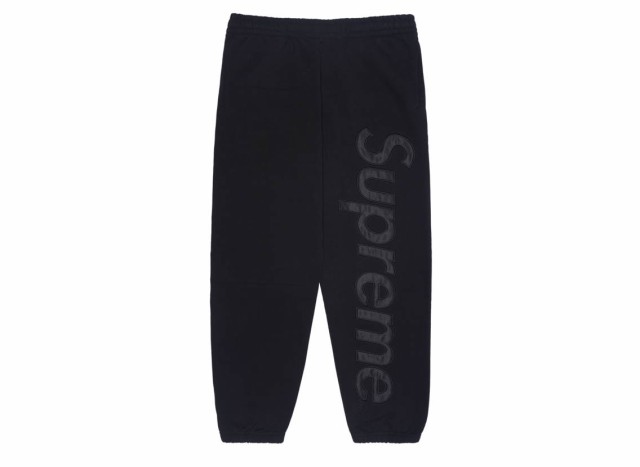 Supreme Satin Applique Sweatpant Black シュプリーム サテン