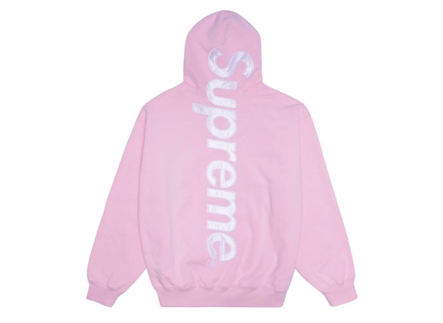 Supreme Satin Applique Hooded Sweatshirt Light Pink シュプリーム サテン アップリケ フーディー スウェットシャツ ライト ピンク