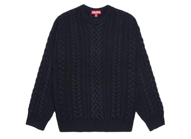 Supreme Applique Cable Knit Sweater Black シュプリーム アップリケ ケーブル ニット セーター ブラックの通販は