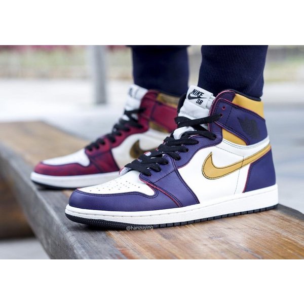 人気話題！Nike Air Jordan 1 High OG Defiant SB LAKERS Air jordan retro high og defiant 'sb lakers