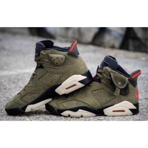 トラヴィス スコット ナイキ エアジョーダン6 TRAVIS SCOTT NIKE AIR JORDAN 6 OLIVE 正規品 送料込