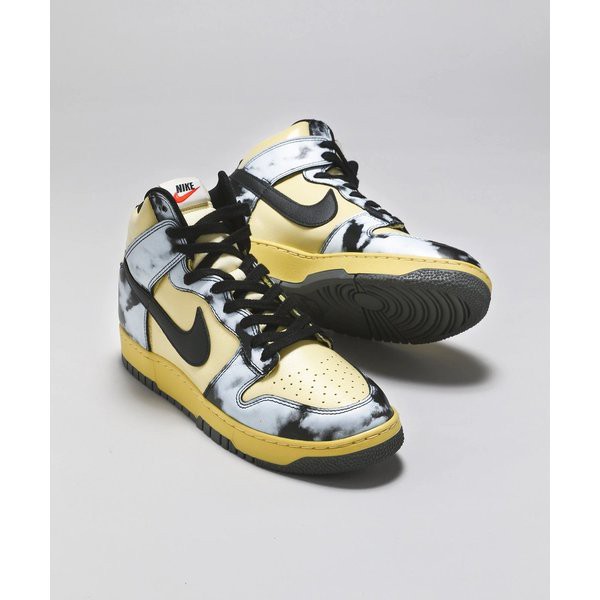 日本に ダンク ハイ ブラック アシッドウォッシュ NIKE DUNK HIGH BLACK 靴