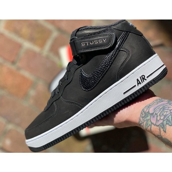 ステューシー×ナイキ エアフォース1 ミッド ブラック Stussy×Nike Air Force 1 Mid Black 正規品 全国送料無料