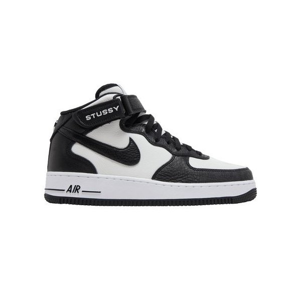ステューシー×ナイキ エアフォース1 ミッド ブラック アンド ライトボーン Stussy×Nike Air Force 1 Mid Black and Light Bone 正規品 全国送料無料