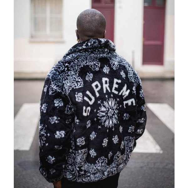 シュプリーム Supreme Bandana Faux Fur Bomber Jacket Black 正規品 全国送料無料_2