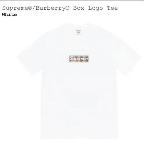 Supreme Burberry Box Logo Tee White シュプリーム バーバリー ボックス ロゴ Tシャツ ホワイト 正規品 全国送料無料