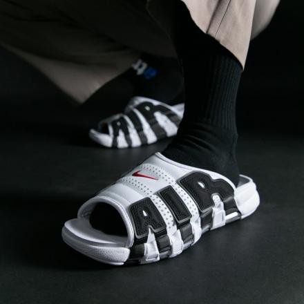 Nike★AIR MORE UPTEMPO SLIDE BLACK/WHITE★送料関税込/正規品 エアモアアップテンポ スライド ホワイト アンド ブラック Nike