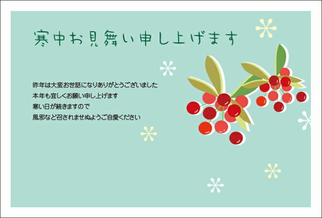 官製はがきに印刷8枚》寒中見舞いはがき 寒中見舞い 官製はがき