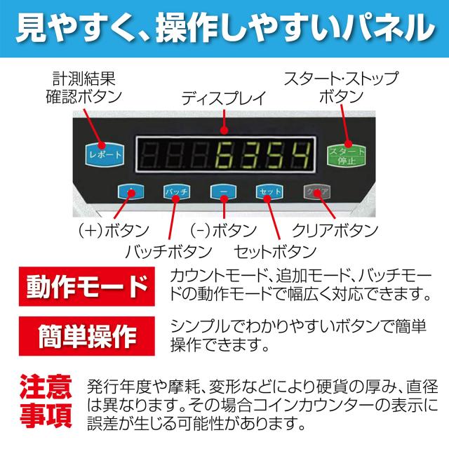 コインカウンター 自動 マネーカウンター ポータブル 硬貨 小銭 計数機 電動 高速 計算機 選別機 コインソーター 現金 カウンター オフィス 業務 事務 経理 会社 フリーマーケット コミケ 会計 業務用_2