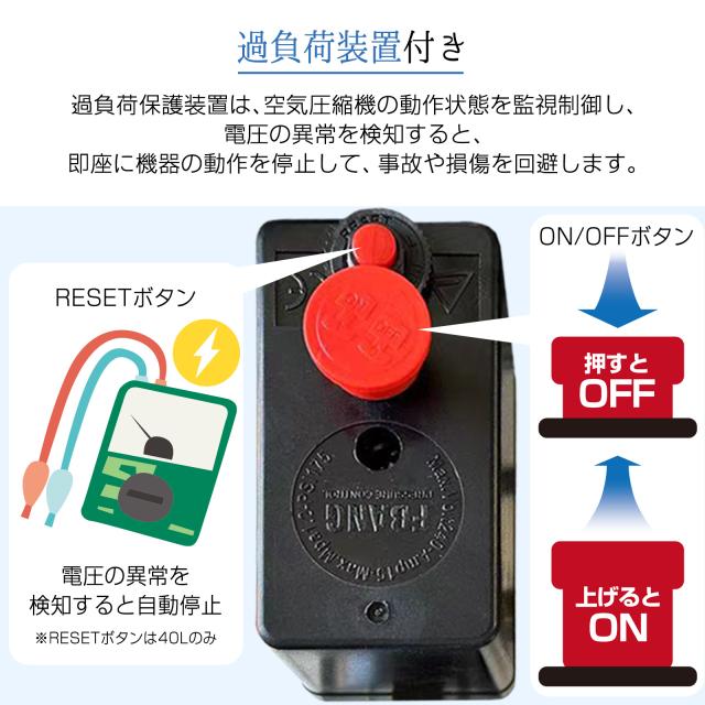 エアーコンプレッサー 100v 車 静音 オイルレス 圧力計 業務用 30l 最強 大容量 エアーツール 工具 コンプレッサー_5