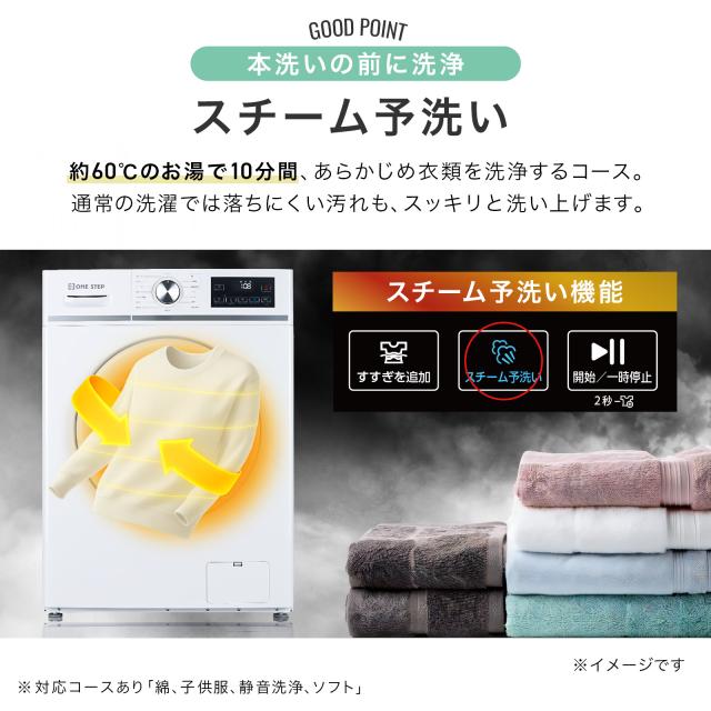 洗濯機 ドラム式 ドラム式洗濯機 6kg スリム 左開き 大容量 全自動洗濯機 小型洗濯機 全自動 ドラム 温水洗浄 洗剤 柔軟剤 漂白剤 投入口 一人暮らし 乾燥なし 洗濯のみ 乾燥機能なし 乾燥機なし 1年保証_4