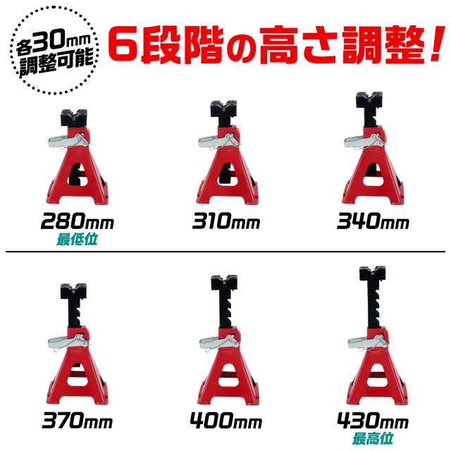 ジャッキスタンド 3t 4基 4個 馬ジャッキ 4台セット ジャッキアップ