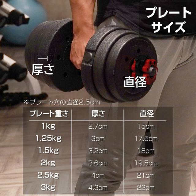 ダンベル 可変式 可変式ダンベル 20kg 2個セット 40kg ダンベルセット