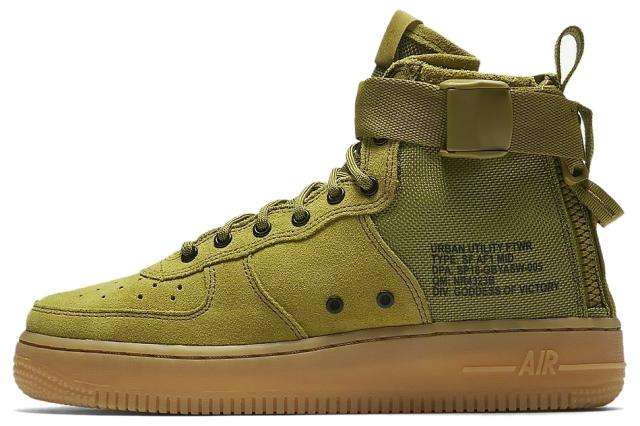 NIKE SF AIR FORCE 1 MID GS AJ0424-300 DESERT MOSS ナイキ ウィメンズ エア フォース 1 ミッド デザート モス グリーン スペシャルフィールド ミリタリー ブーツ レディース スニーカー