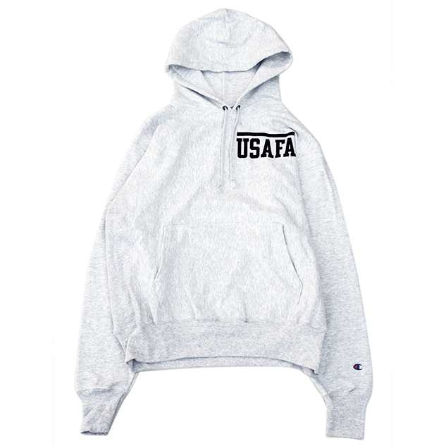 Champion 「USAFA ISSUE OFFICIAL PRINT」 R/W HOODED SWEAT GREY CS3051940 チャンピオン Reverse Weave リバースウィーブ パーカー フード スウェット グレー 空軍士官学校 US Air Force ミリタリー プリント USA限定の通販は