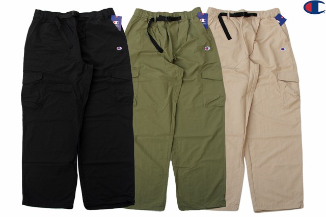 Champion BELTED HIKING CARGO PANTS C LOGO P79201 BLACK OLIVE WALNUT チャンピオン 日本未発売 ベルト付き ハイキング カーゴ パンツ