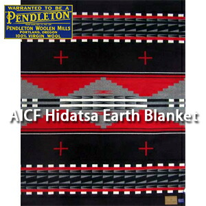 PENDLETON AICF CURTIS HIDATSA BLANKET ZE788-50474 ペンドルトン ブラック レッド ブランケット ベッドカバー ソファーカバー WSAP