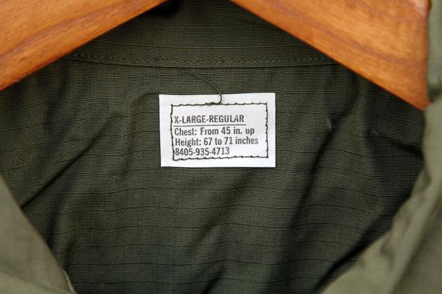 [アメリカ軍] ジャングルファティーグ 70s OG107 ベトナム戦争 古着 70s DEADSTOCK U.S.ARMY JUNGLE FATIGUE JACKET 4th」X-LARGE