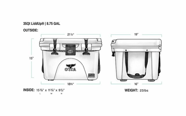 「日本未発売」ORCA LIDDUP COOLERS 35 QUART NAVY 「Made in U.S.A」 ORCNALU035 orca オルカ クーラー ボックス ネイビー クーラーBOX