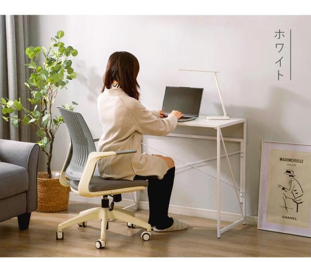 買い物マラソン　折りたたみデスク 机　オフィスデスク　パソコンデスク 簡単設置　収納便利　幅90×奥行45×高さ75cm パソコン台 テレワーク 在宅ワーク テーブル おしゃれ_2