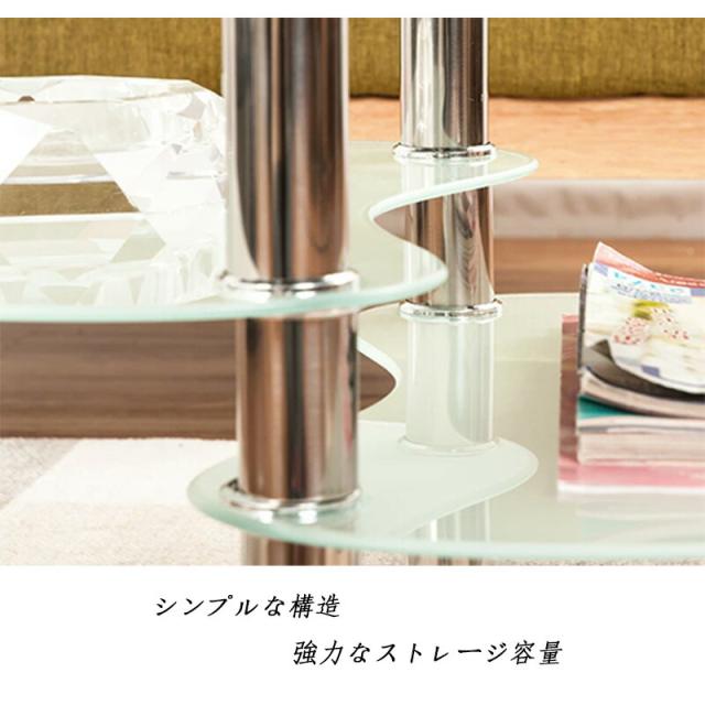 センターテーブル ガラス センターテーブル 丸 ローテーブル 収納 リビングテーブル ガラステーブル 80 高級感 センターテーブル 無垢 シンプル リビングテーブルローテーブル ガラス コーヒーテーブル_5