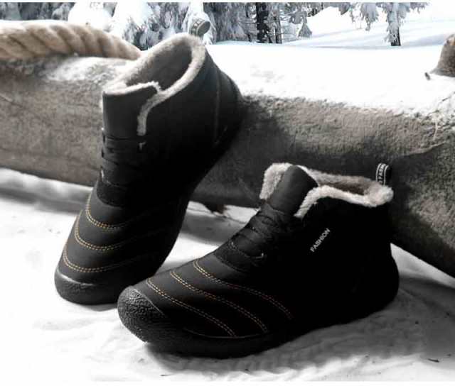 スノーブーツ 防寒靴 撥水防水 防滑 保温 裏起毛 ファー付き 雪靴