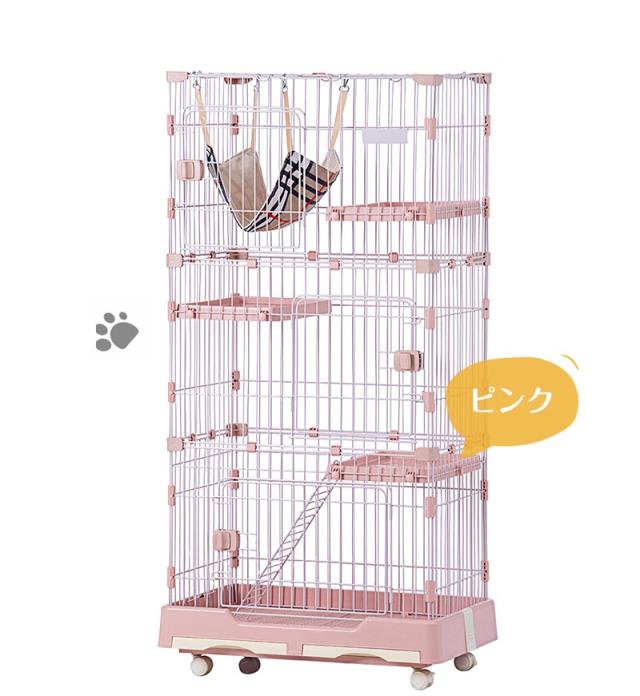 猫 ケージ キャットケージ 2段 ペットケージ キャスター付 大型