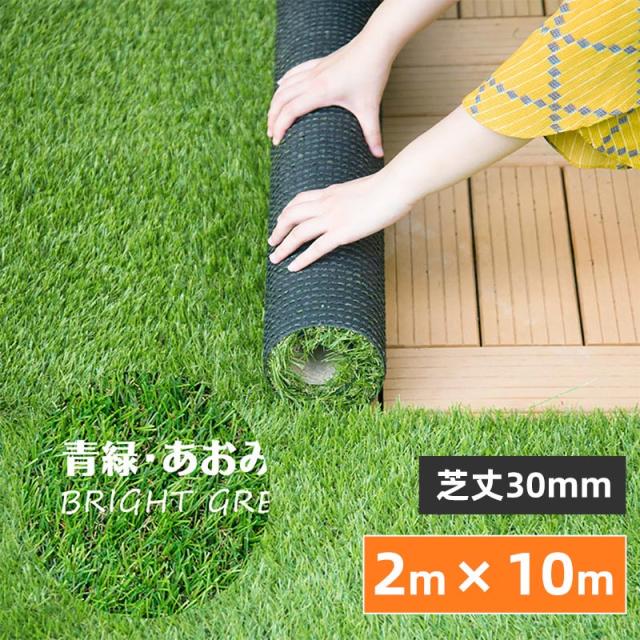 人工芝 ロール 2m×10m 芝丈30mm ピン42本つき 3色立体
