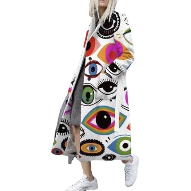 アウター　　ジャケット　　トレンチコート　ステンカラーコート　ストリート系ファッション　インパクトありの大きな目　デザイン　アウター　HOPHOP系ファッション　個性派ファッションの通販は 5,490円