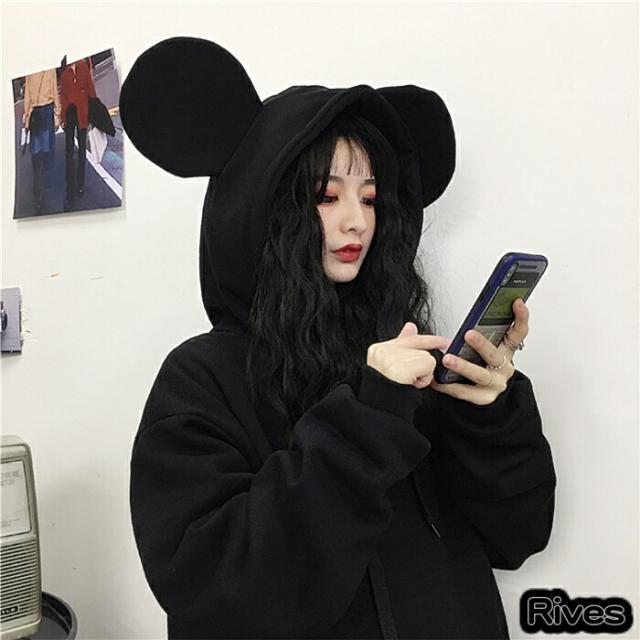 うさ耳 パーカー 黒 ブラック レディース 古着 ダンス イベント 衣装 オルチャン 原宿 プルオーバー 韓国ファッション 楽天ファッション の通販はau Pay マーケット 韓国ファッション Rives
