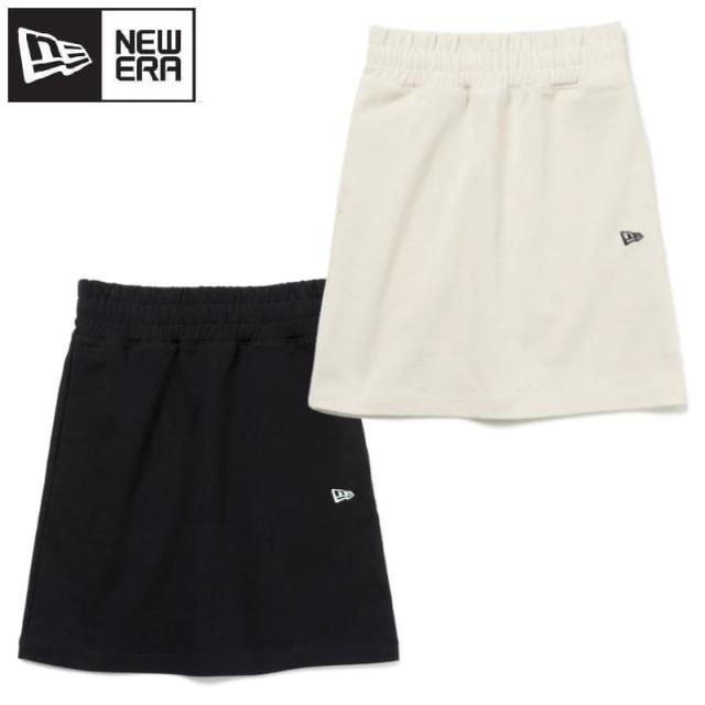 NEWERA ニューエラ 正規品 レディース スカート コットン 膝上 ミニ丈 ミニスカート ゴム ポケット 刺繍 女性用 ボトム ベージュ ストーン 黒 ブラック