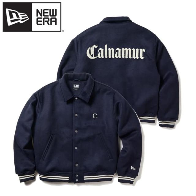 【送料無料】ニューエラ NEWERA カルナムール CALNAMUR コラボ バーシティジャケット スタジャン スタジアムジャンパー アウター ブルゾン 中綿 ロゴ 刺繍 メンズ レディース ユニセックス 紺 ネイビー 14349047