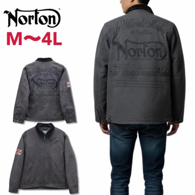 【送料無料】メンズ Norton ノートン 服 ダックワークジャケット ジャケット アウター ジャンパー 刺繍 アメカジ バイカー 大きいサイズ アパレル ブランド レディース 黒ブラック M L XL 3L 4L