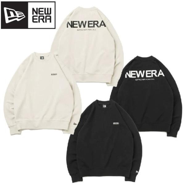 メンズ ニューエラ NEWERA 裏毛 トレーナー スウェット クルーネック プリント バックロゴ 長袖 レディース ユニセックス ストーン ライ