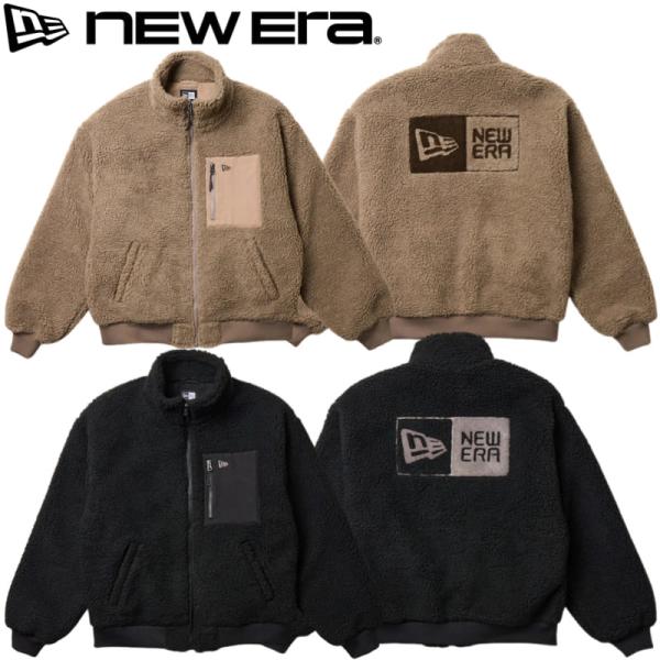 NEWERA ニューエラ 正規品 ボア ブルゾン ジャケット アウター 防寒 もこもこ BOXロゴ メンズ レディース モカ ブラウン 黒 ブラック 14682728 14682729 12,740円