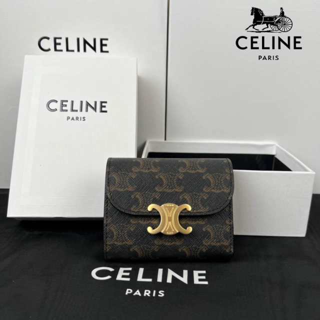 数量限定】celine セリーヌ 財布 新品 展示品 三つ折り ミニ スモール フラップ ウォレット トリオンフ ショルダー バッグ レザー  ブラの通販はau PAY マーケット - 2co2coshop | au PAY マーケット－通販サイト