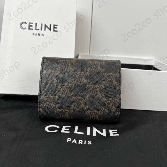 数量限定】celine セリーヌ 財布 新品 展示品 三つ折り ミニ スモール フラップ ウォレット トリオンフ ショルダー バッグ レザー  ブラの通販はau PAY マーケット - 2co2coshop | au PAY マーケット－通販サイト