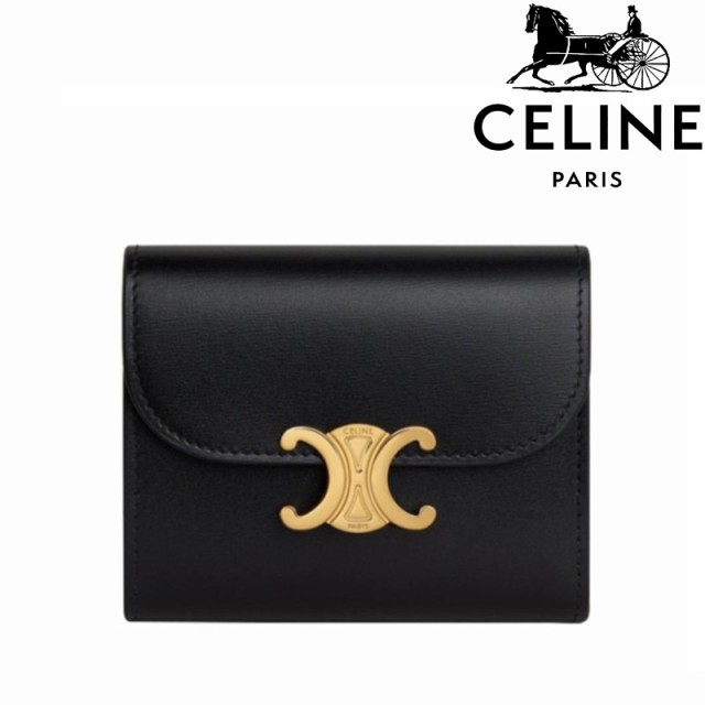 セリーヌ CELINE 三つ折り財布 トリオンフ ブラック 黒 セリーヌイン