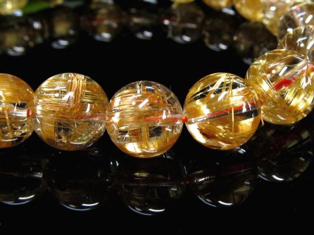 ロイヤルクラス 超透明ゴールドタイチンルチルクォーツ ブレスレット 9mm-9.5mm×21珠 極みの逸品 ギラギラゴールド ルチル際立つ透明感 金運の代表石 一点もの ブラジル産 bl-p_3