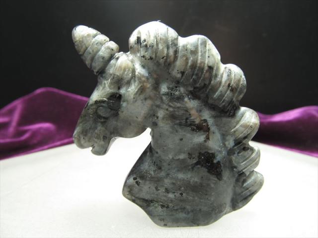 天然石ラブラドライトのユニコーン　置物　ご購入前に在庫確認必要F.164 天然石ラブラドライトのユニコーン 置物 ご購入前に在庫確認必要