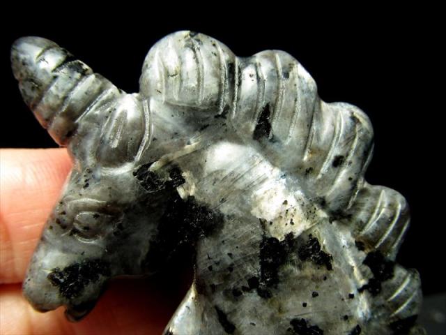 天然石ラブラドライトのユニコーン　置物　ご購入前に在庫確認必要F.164 天然石ラブラドライトのユニコーン 置物 ご購入前に在庫確認必要