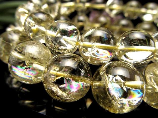 スモーキークオーツ 約16mm 大玉ブレスレット 金 龍 サゲニティッククォーツ 16mm 大玉 ブレスレット 金運 直感 天然石