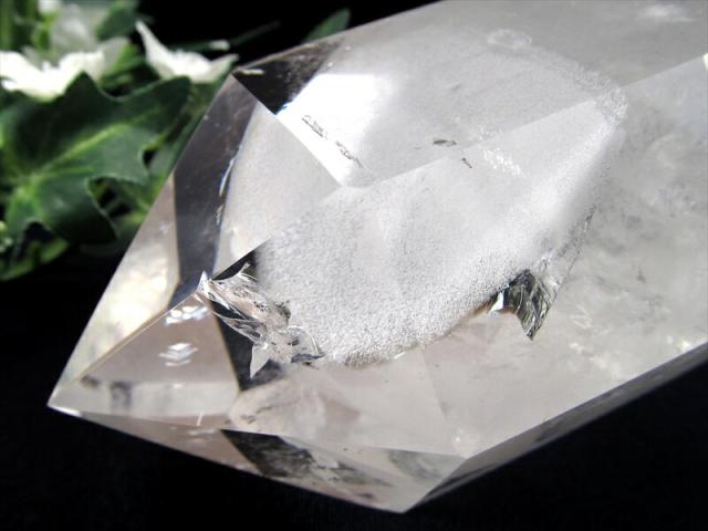 超透明　ファントム　虹入り水晶ポイント 楽天市場】虹入り!【立体ホワイトファントム 水晶 ポイント】高