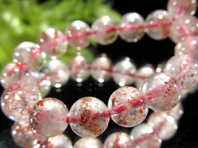 ストロベリークォーツ ブレスレット 6.5〜7ミリ AAA ブレス 恋愛運 若さ 可愛い アフリカン ストロベリークォーツ ブレスレット 6mm 透明感