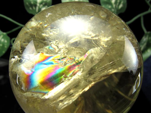 シトリン丸玉　虹入り Amazon.co.jp: シトリン 丸玉 黄水晶 Citrine 虹入りシトリン