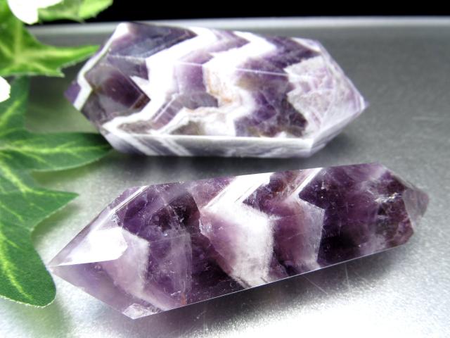シェブロンアメジスト ダブルポイント 1個売り 重さ 30g-40g 神秘的な