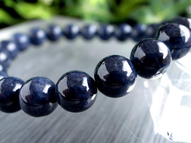 ☆ブルーサファイア カット 8.5ミリ珠 ブレスレット①(SA) トップ