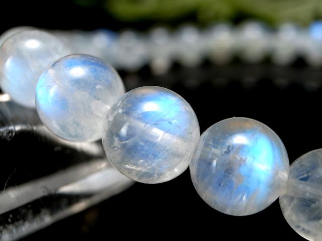 5A ブルームーンストーン ブレスレット 6.5mm-7mm×28珠 美麗