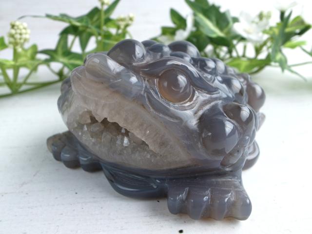 瑪瑙石 カエル置物メノウ石お金がカエル置物パワーストーン置物