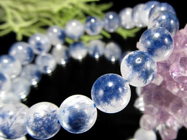 結晶くっきり 5A 濃い デュモルチェライト イン クォーツ ブレスレット